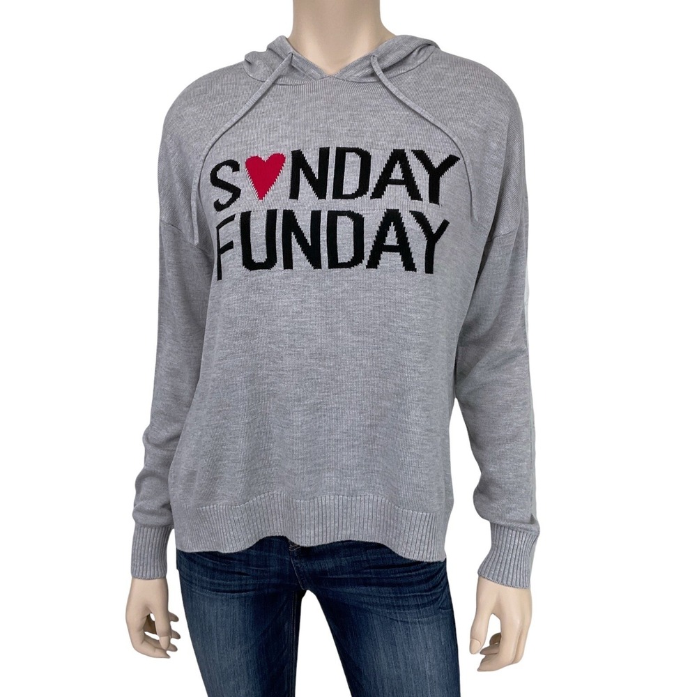 Rachel Zoe Sweater WomenSmall  Gray Long Sleeve Hooded Sunday Funday NWT